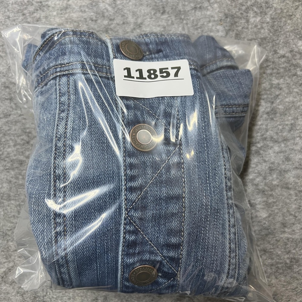 American Eagle Jacket Womens S Blue Denim Cropped Trucker Button Casual Outdoor - Picture 14 of 14
